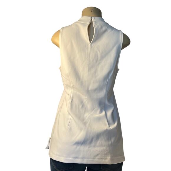 Boston Proper, White Keyhole Neckline with Gold Rivets Size S - Picture 3 of 9